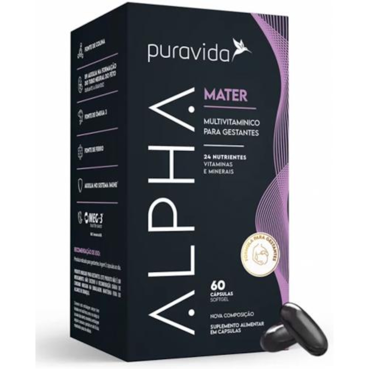 Alpha Mater (60 Cápsulas) - Pura Vida - Foto 1