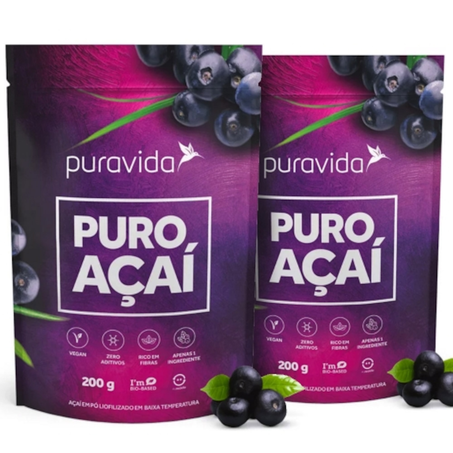 Kit 2 un Puro Açaí (200g) - Pura Vida - Foto 1