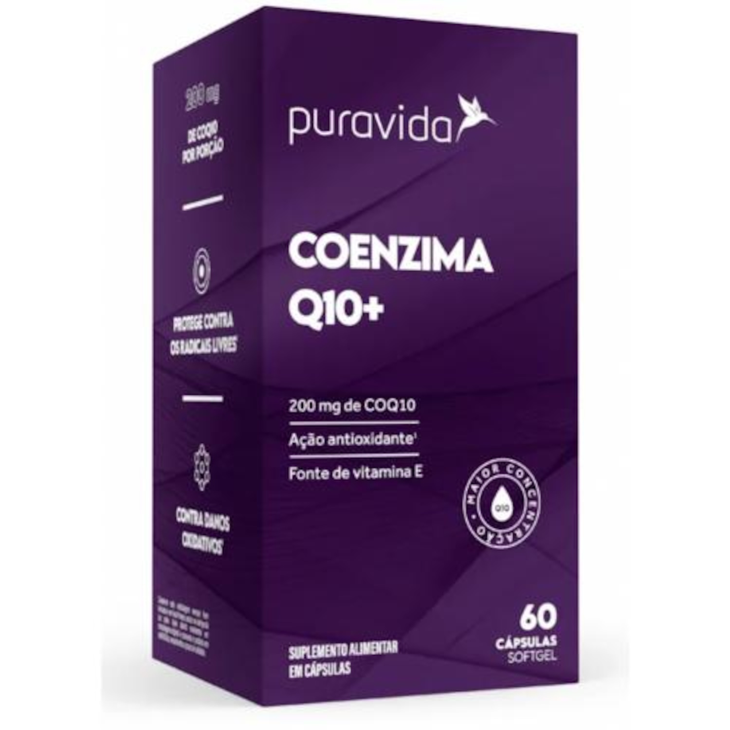 Coenzima Q10+ 200mg (60 caps) - Pura Vida - Foto 1