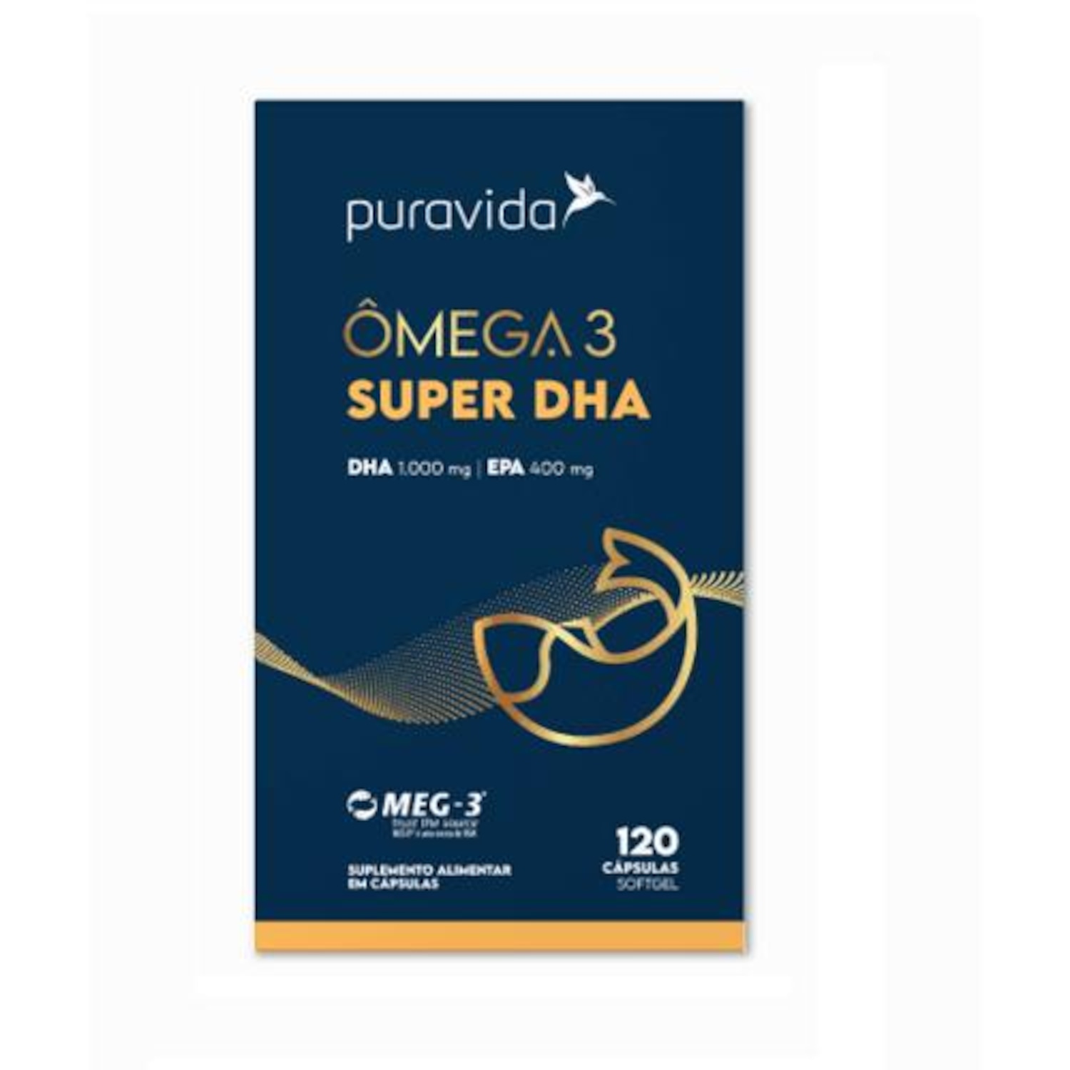 Omega 3 Super DHA (120caps) - Pura Vida - Foto 1