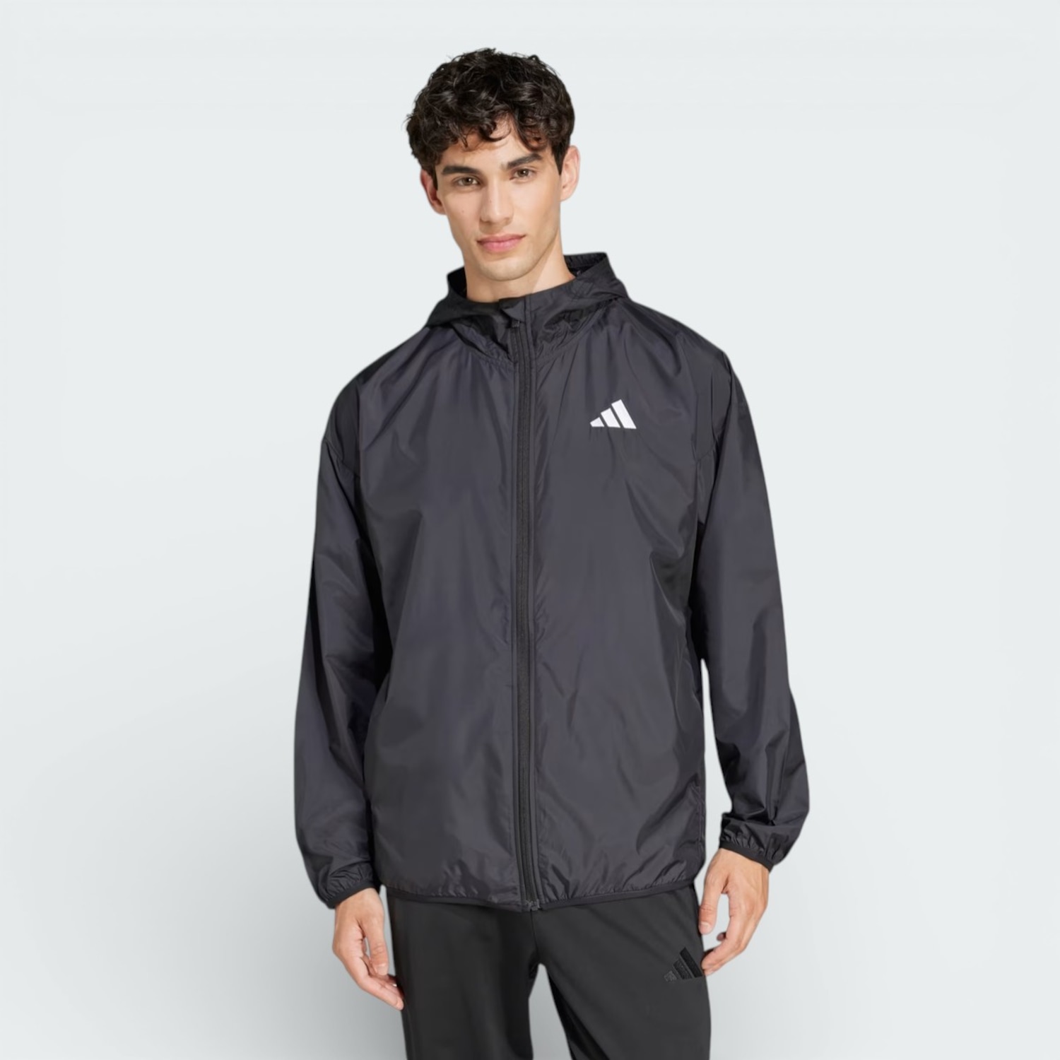 Jaqueta Corta Vento com Capuz adidas Essentials Big Logo e Zíper Masculina - Foto 1