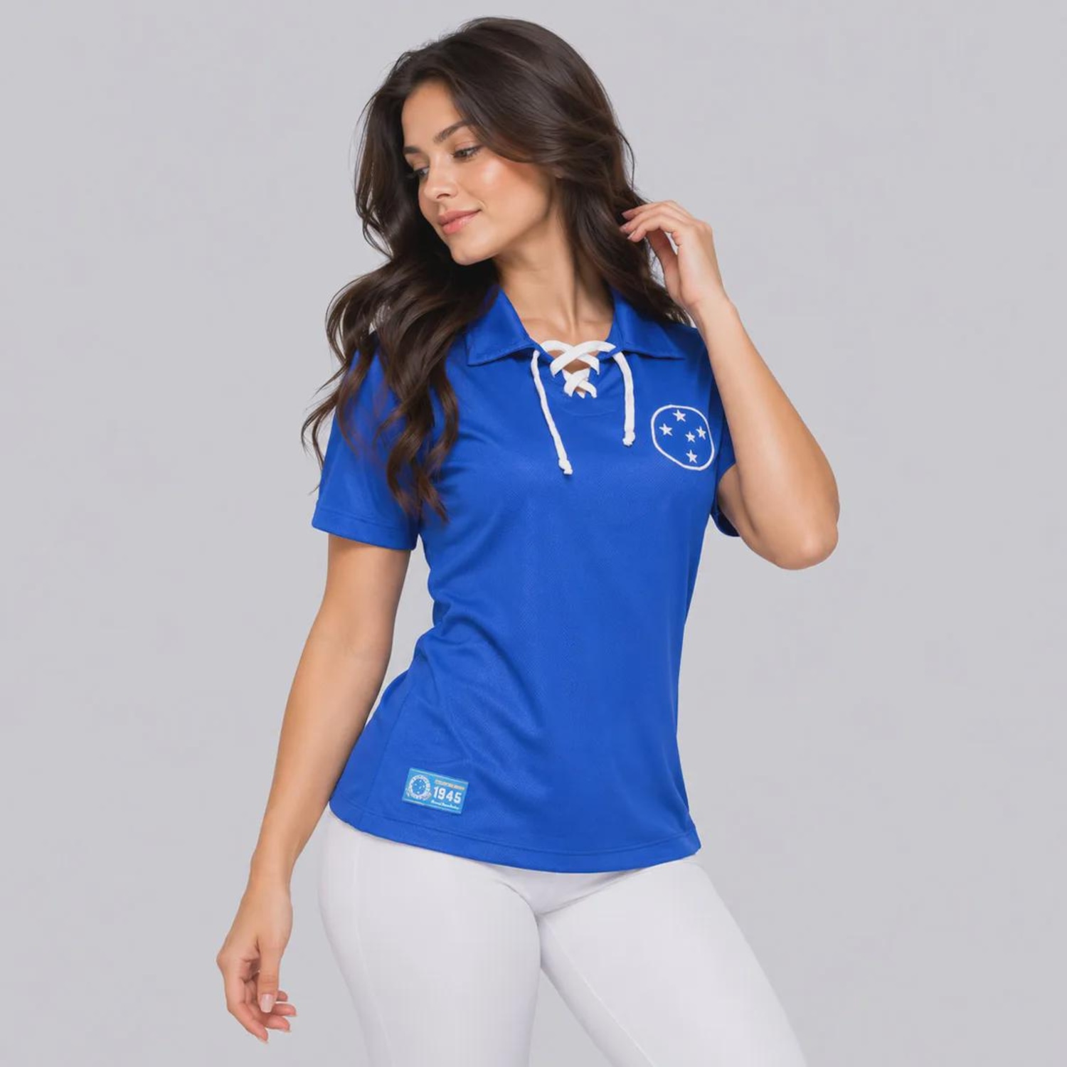 Camisa do Cruzeiro Retrô 1945 Cordinha Feminina - Foto 3