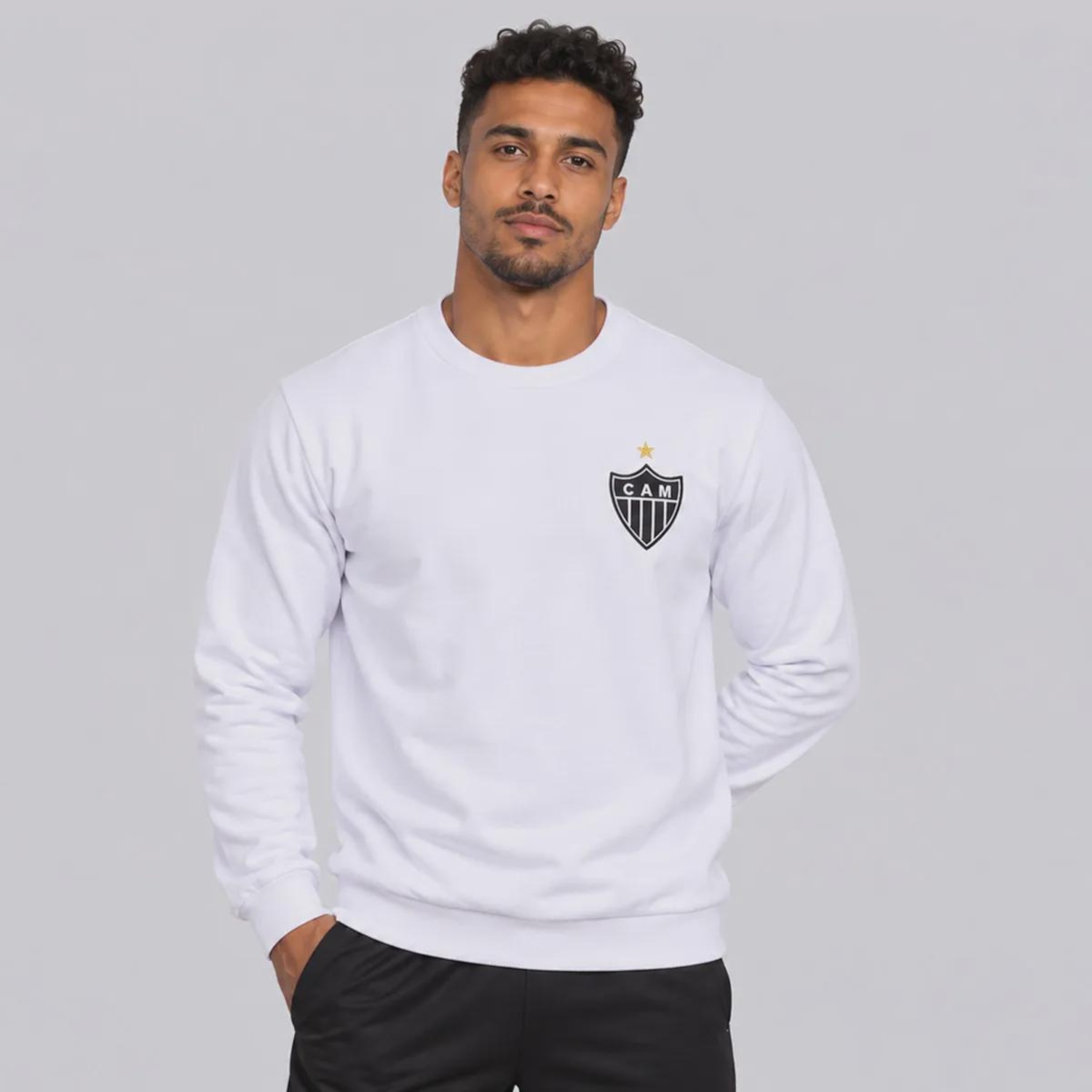 Moletom Atlético Mineiro Retrô Masculino - Foto 1