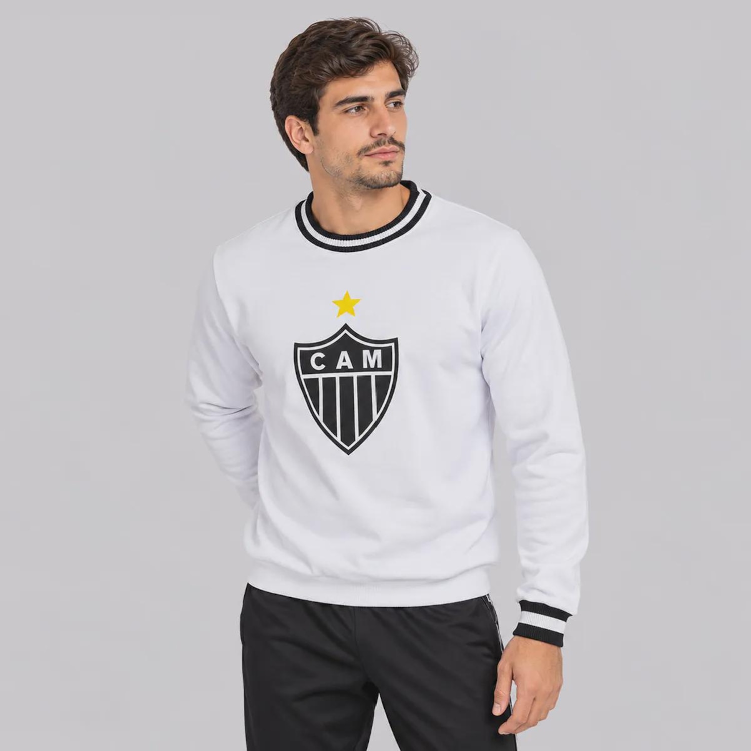 Blusão de Moletom Atlético Mineiro Retrô Masculino - Foto 2