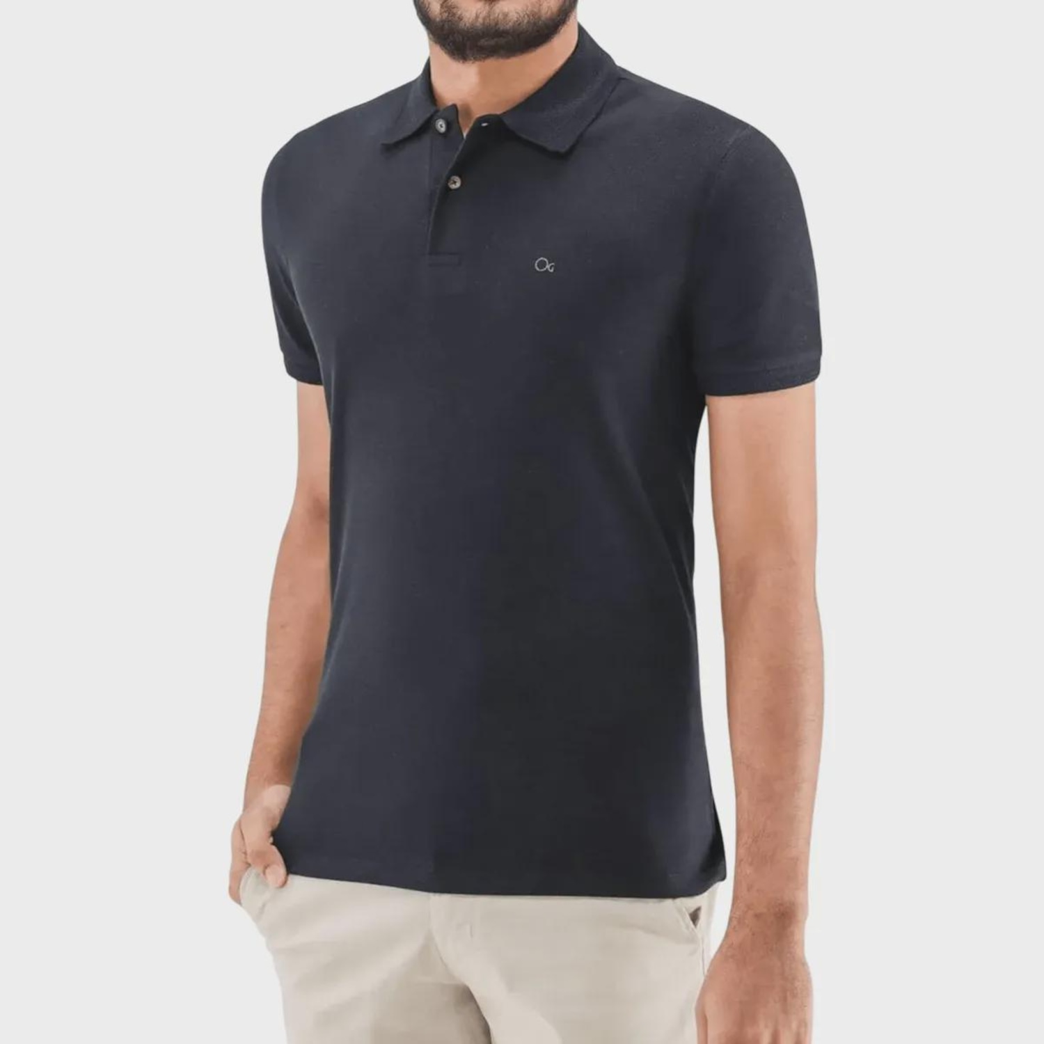 Camisa Polo Manga Curta Slim Ogochi Masculina - Foto 3