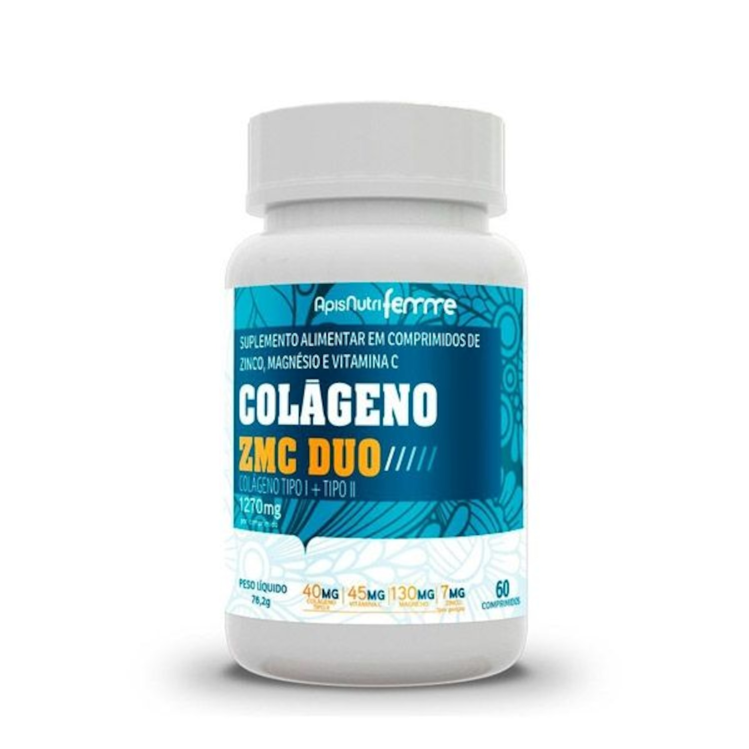 Colágeno ZMC DUO Tipo I + Tipo II APISNUTRI 1270mg - Foto 1