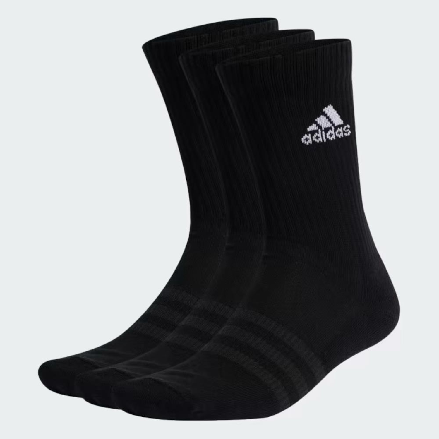 Kit Meia adidas Preto Cano Alto - Foto 1