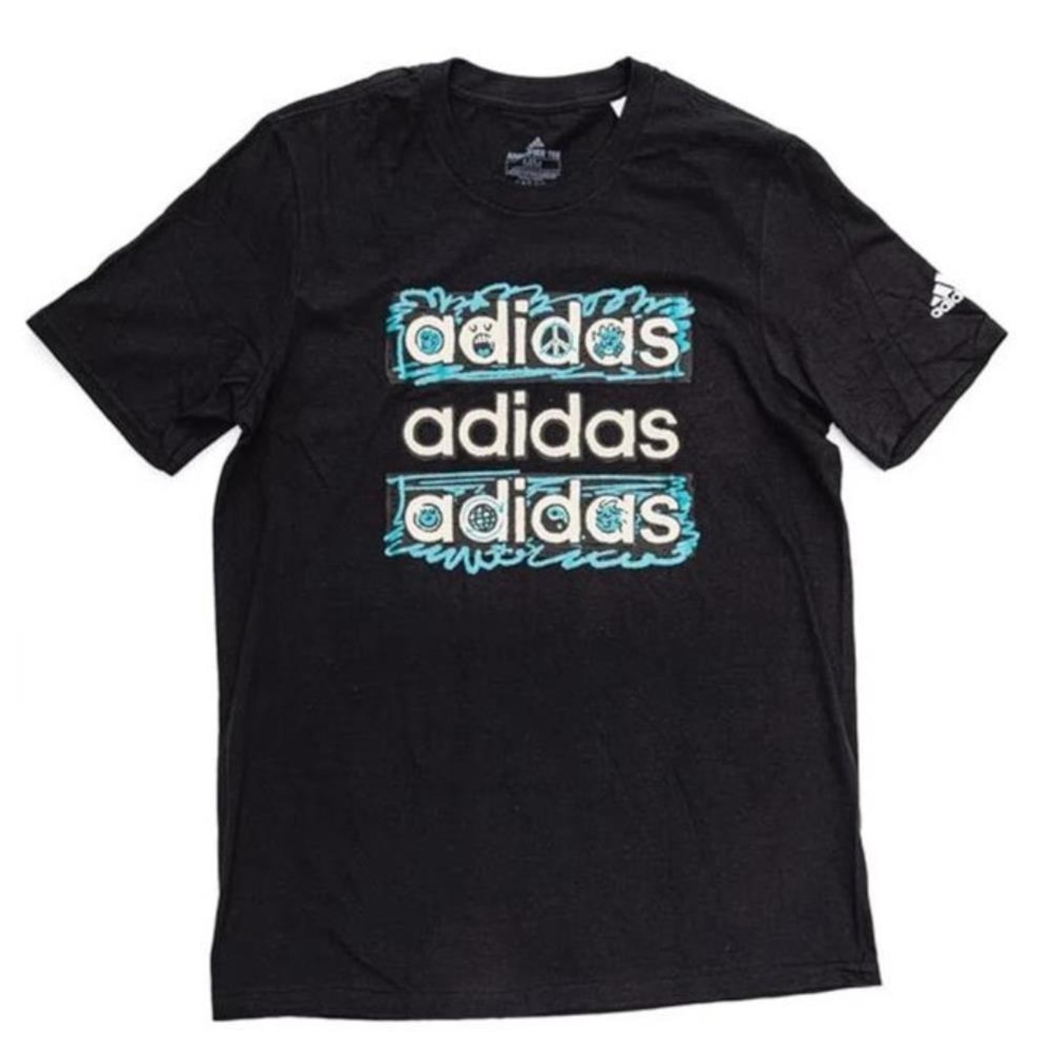 Camiseta Masculina Adidas Double Gola Redonda Manga Curta - Foto 1