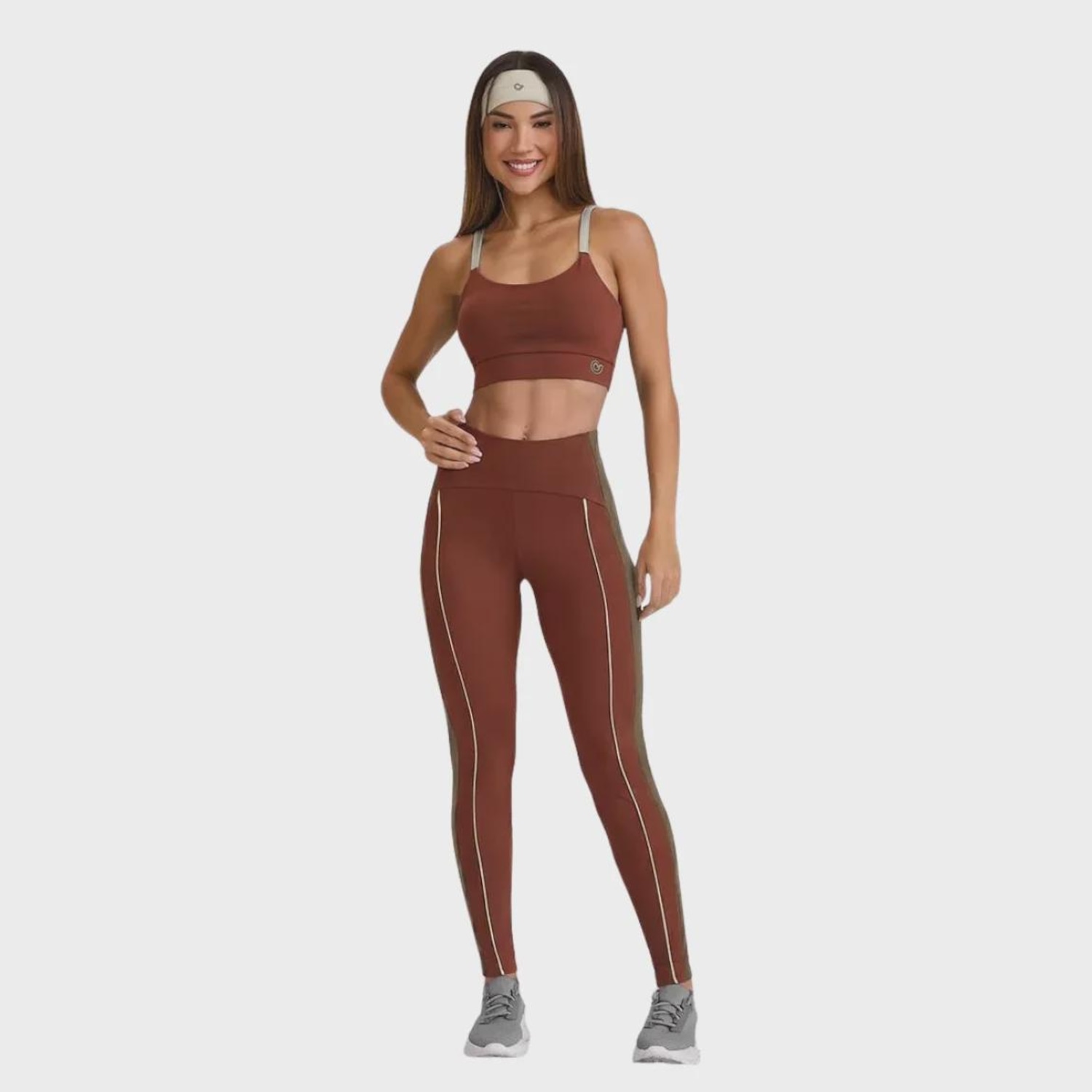 Calça Legging Caju Basil NY Cós Invisível - Feminina - Foto 1