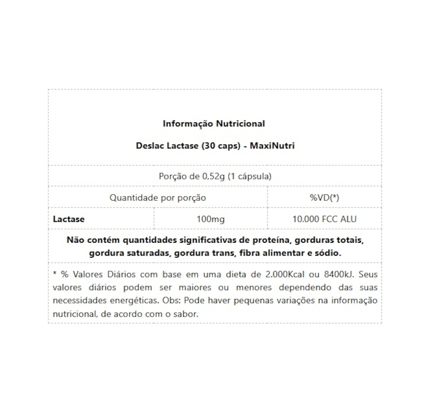 Deslac Lactase MaxiNutri 10.000 U.FCC 30 Caps - Foto 2