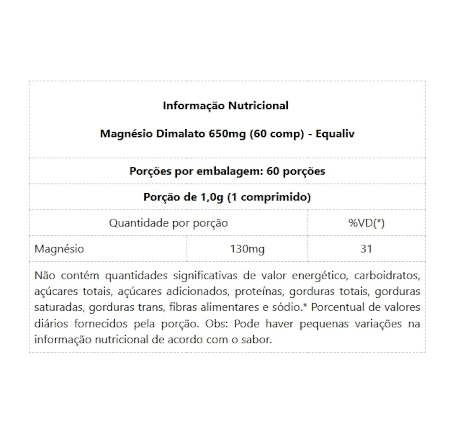 Magnésio Dimalato Equaliv - 60 Comprimidos - Foto 2