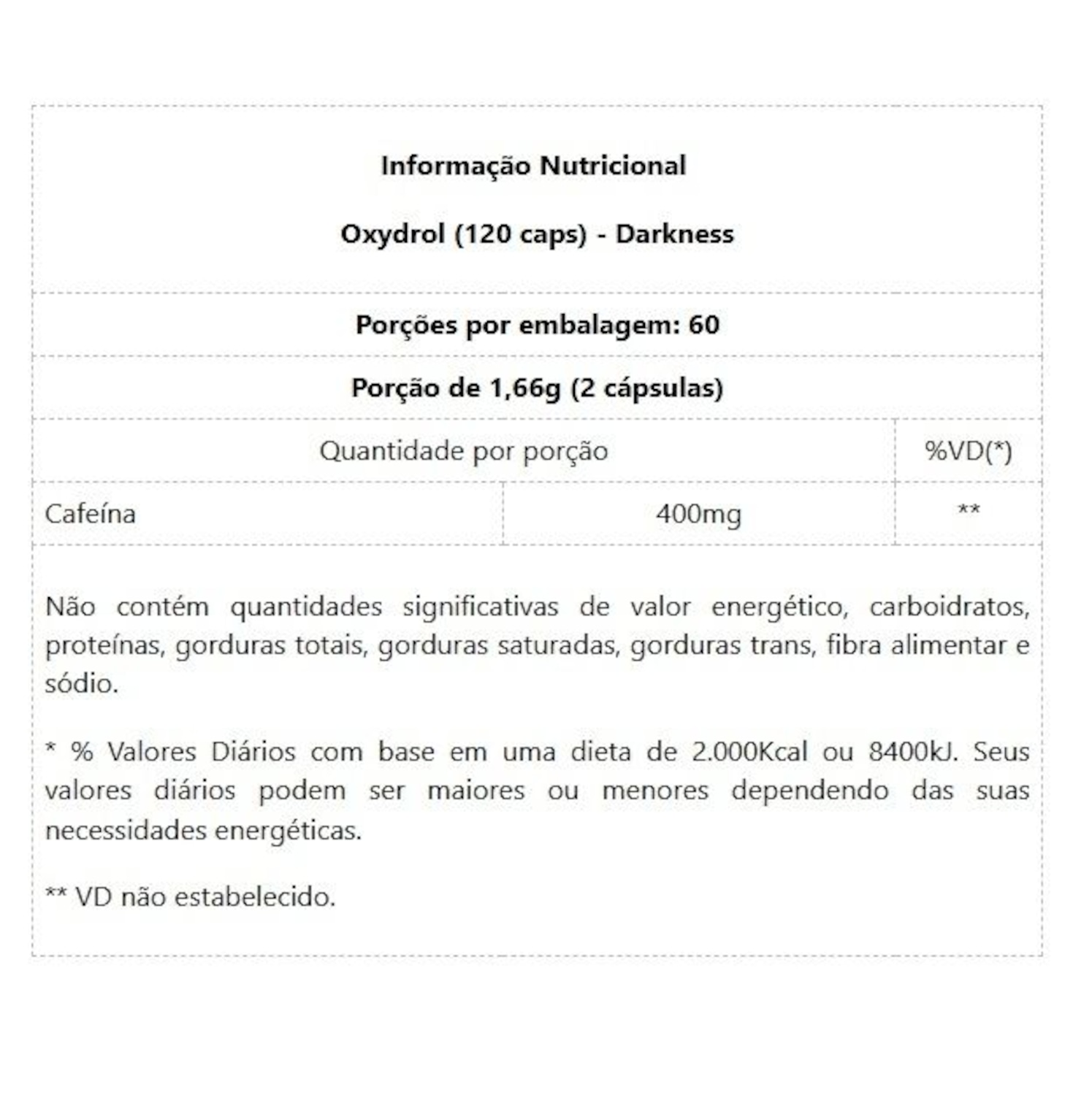 Oxydrol Darkness 120 caps - Foto 2