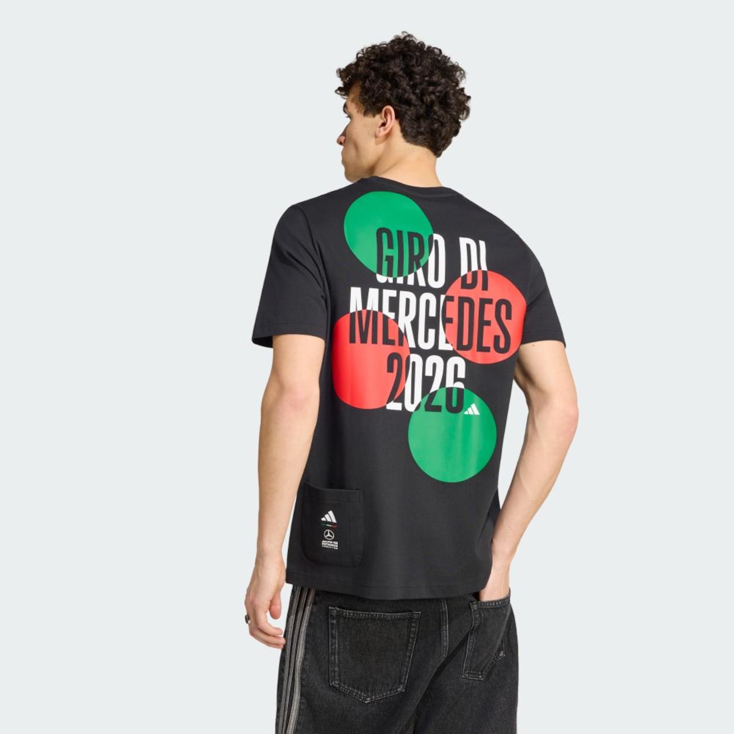 Camiseta Mercedes Amg Petronas F1 Giro Mercedes adidas Masculina - Foto 3