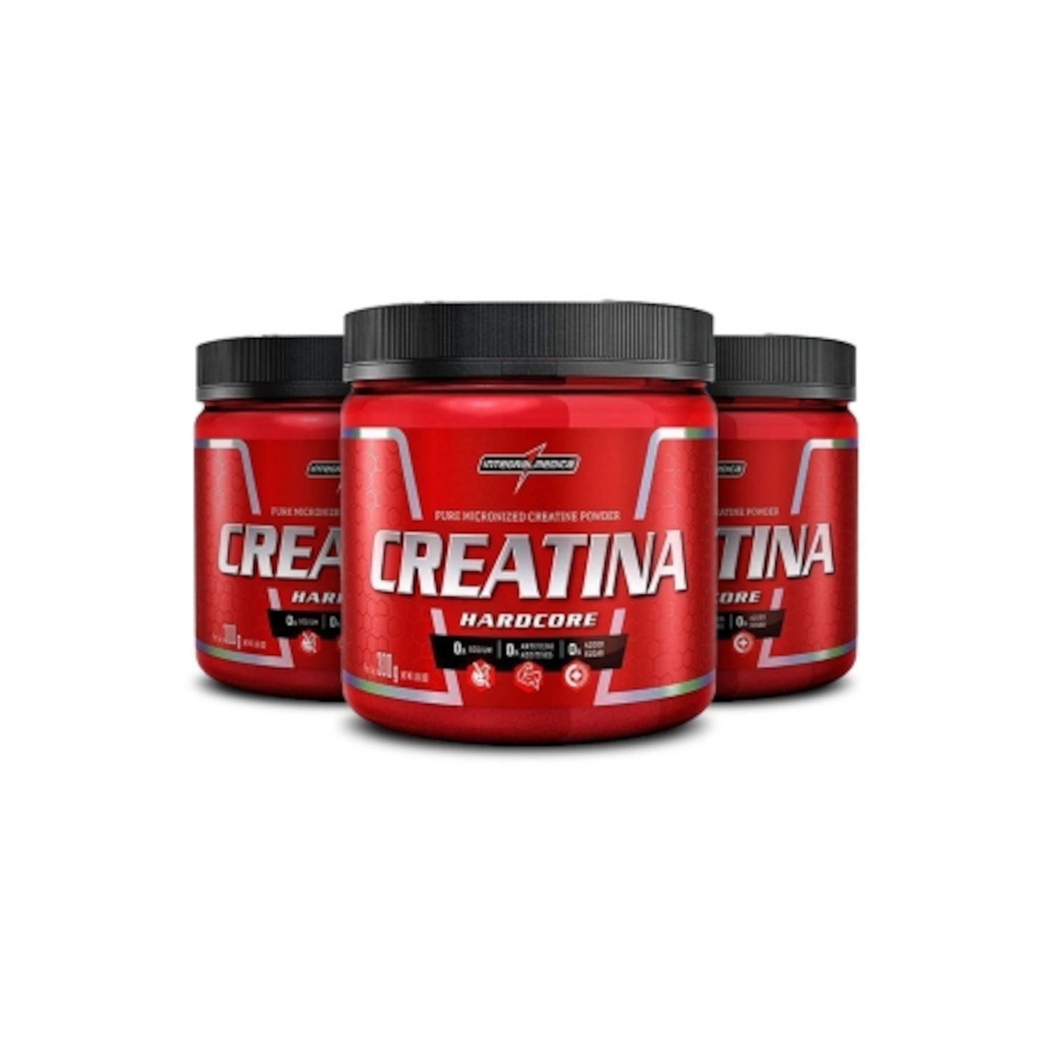 Kit 3unid Creatina Hardcore Reload (300g) - Integralmédica - Foto 1