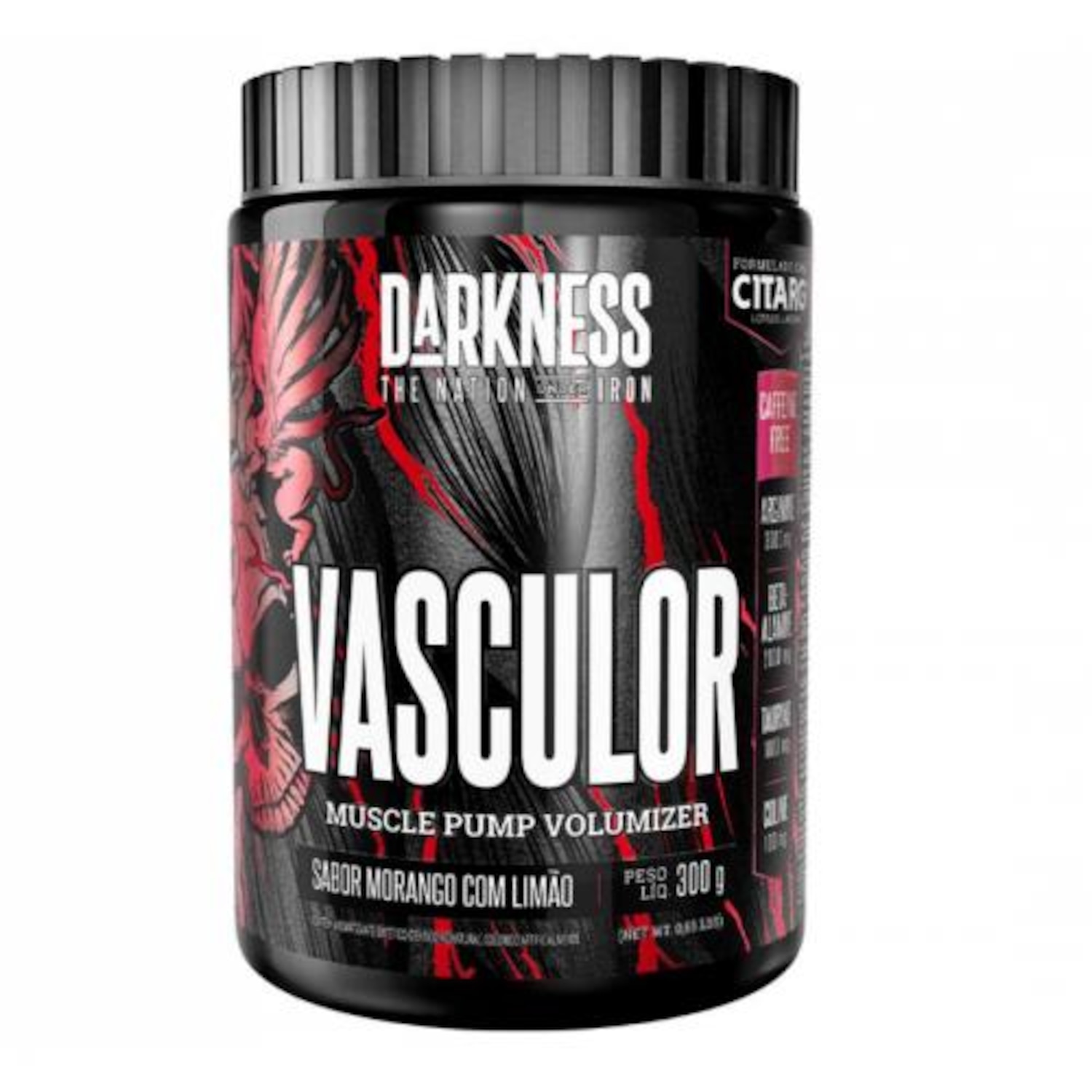 Vasculor Sem Cafeína Sabor Morango Com Limão (300g) - Integralmédica - Foto 1