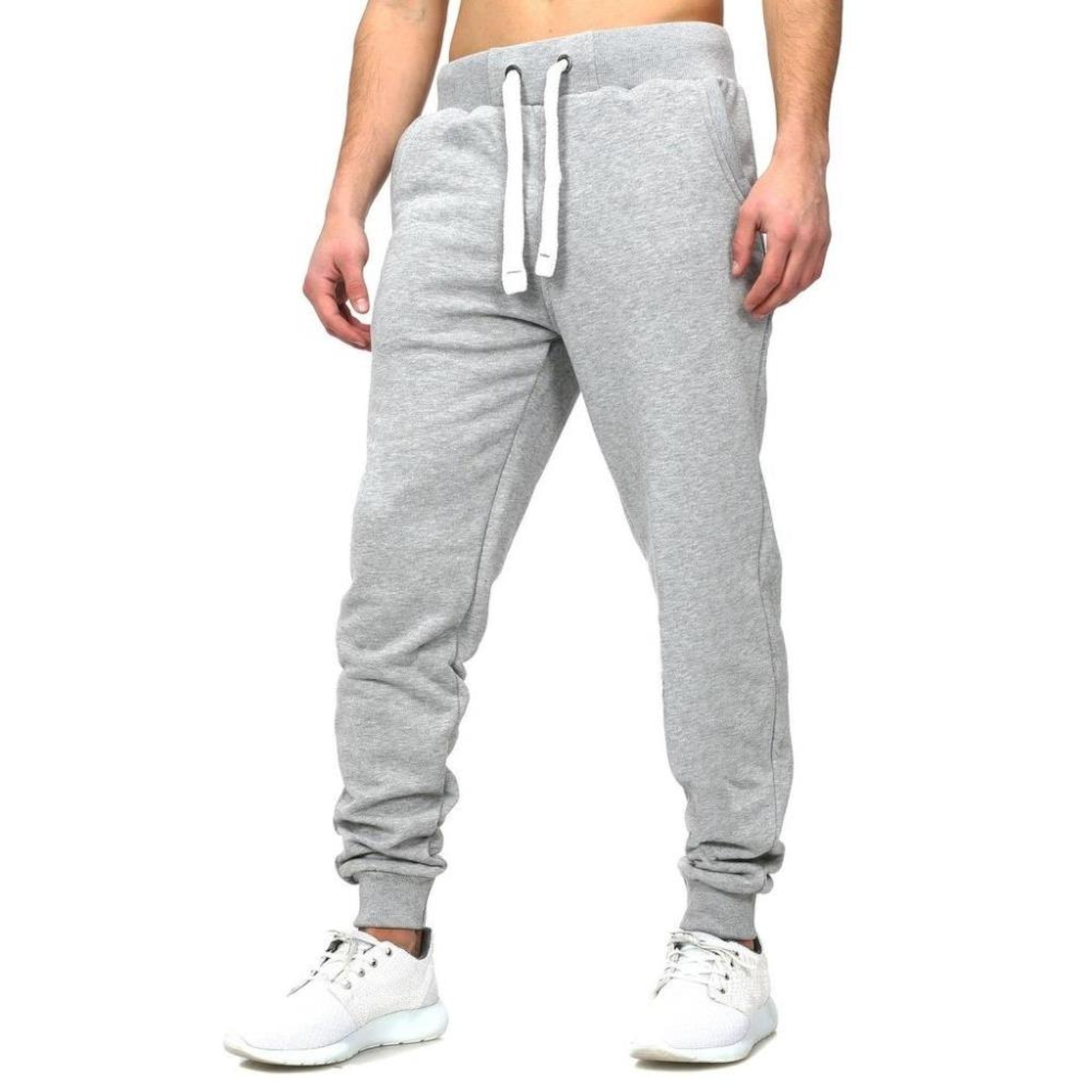 Calça Moletom Punho Street Sport Masculina Dia a Dia Macia - Foto 1