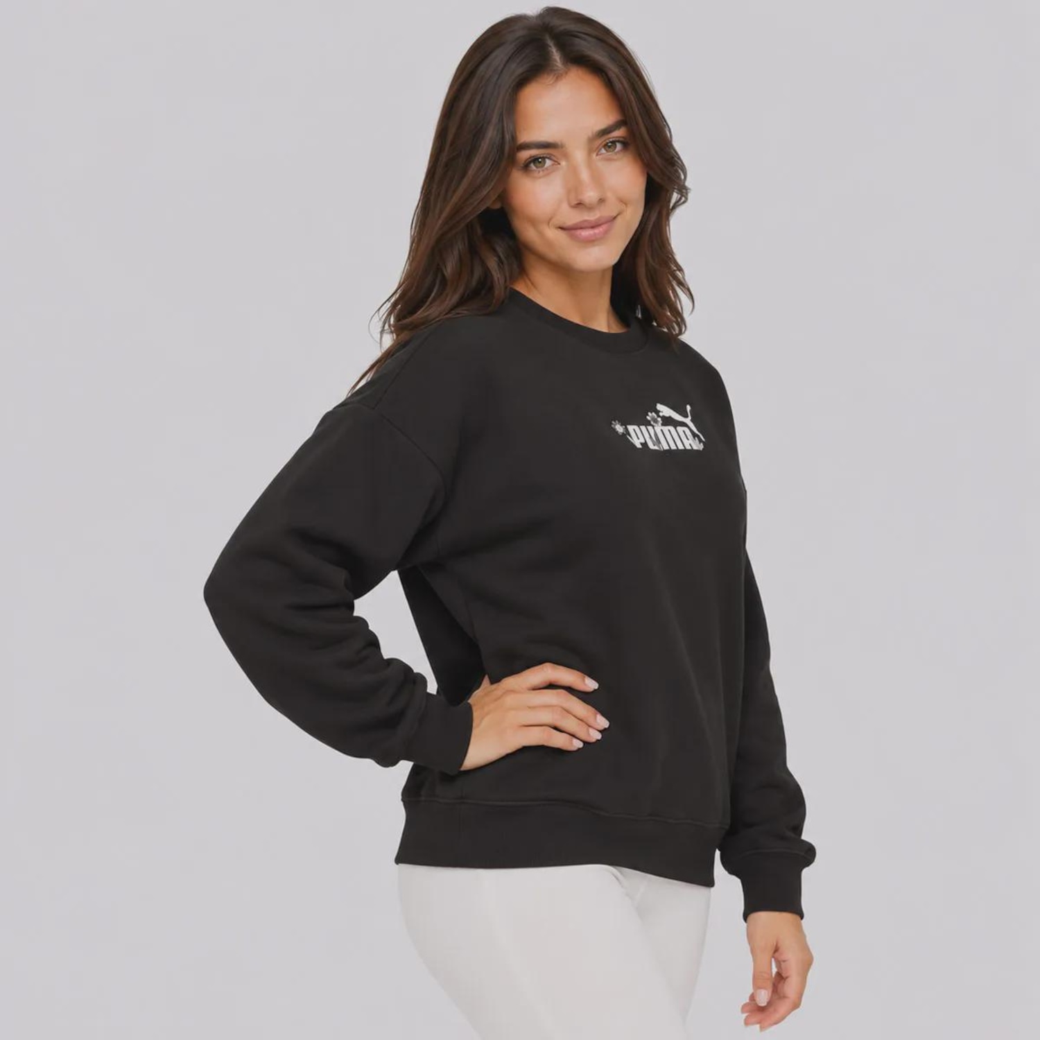 Blusão de Moletom Puma Ess Nature 2.0 Crew FL Feminino - Foto 2