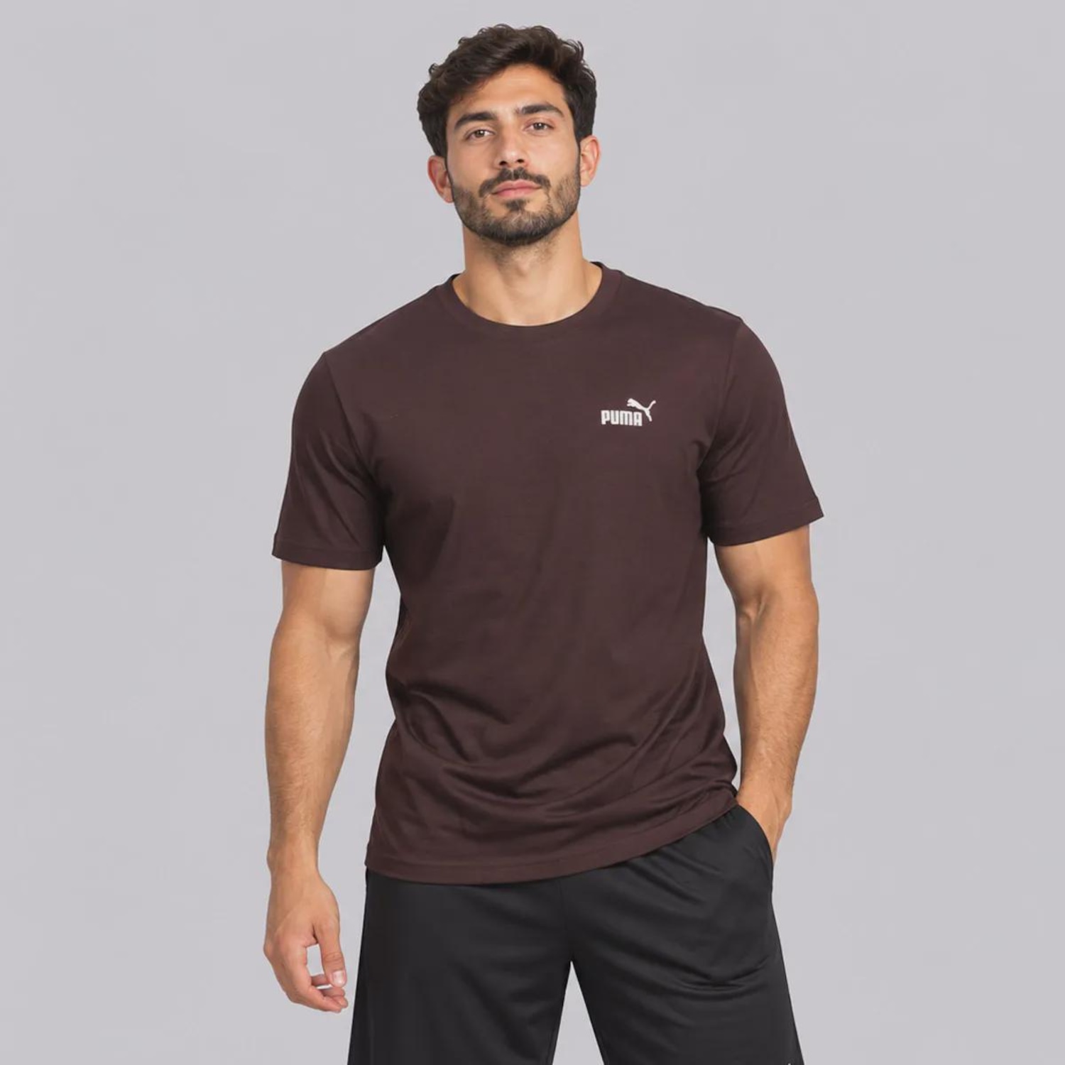 Camiseta Básica Puma Logo Pequena - Masculina - Foto 1