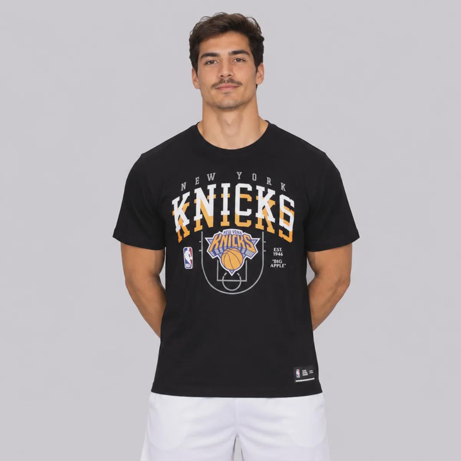 Camiseta Court Knicks Logo NBA Masculina - Foto 1