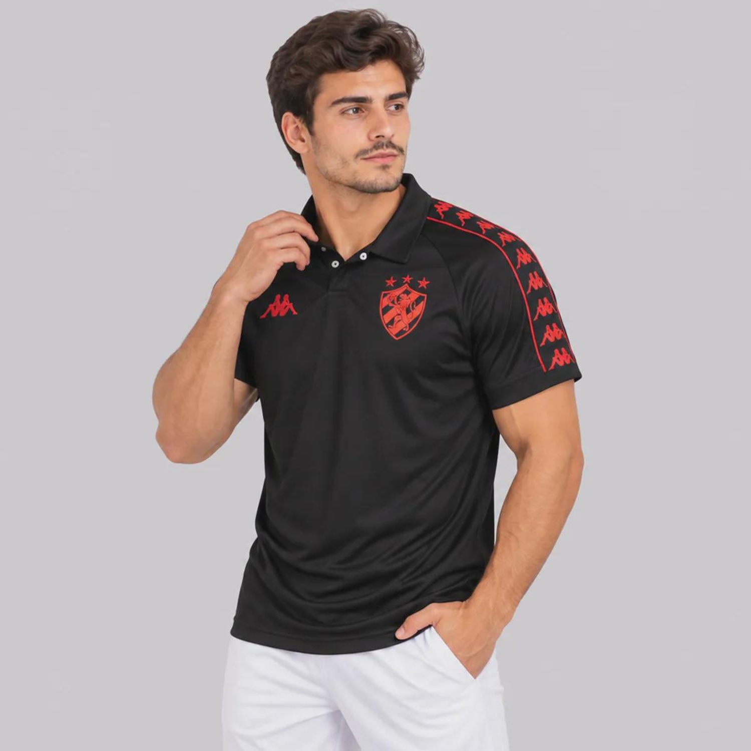 Camisa Polo Sport Recife 26/27 Viagem Jogador Kappa Masculina - Foto 3