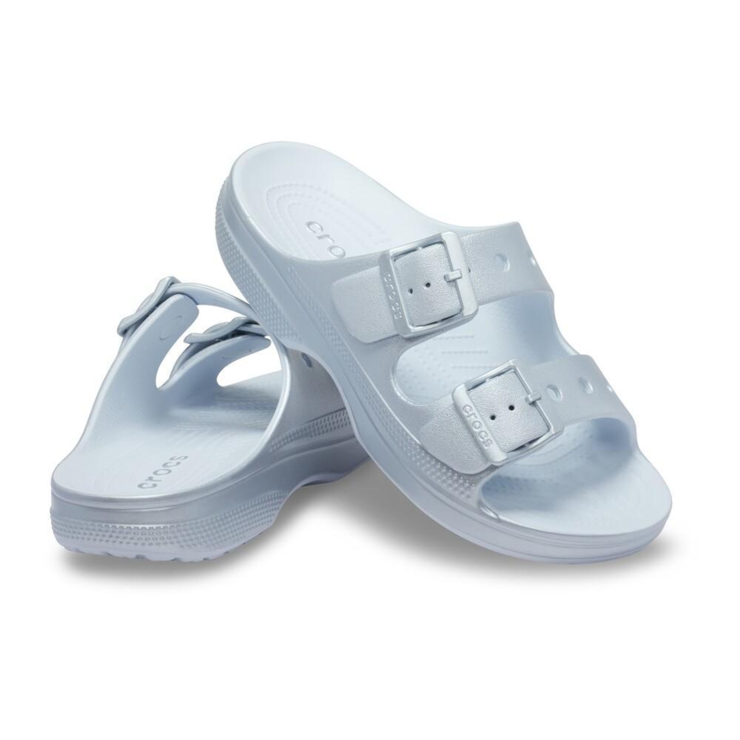 Sandália Crocs Saturday Tinted Metallic Sandal W - Unissex - Foto 4