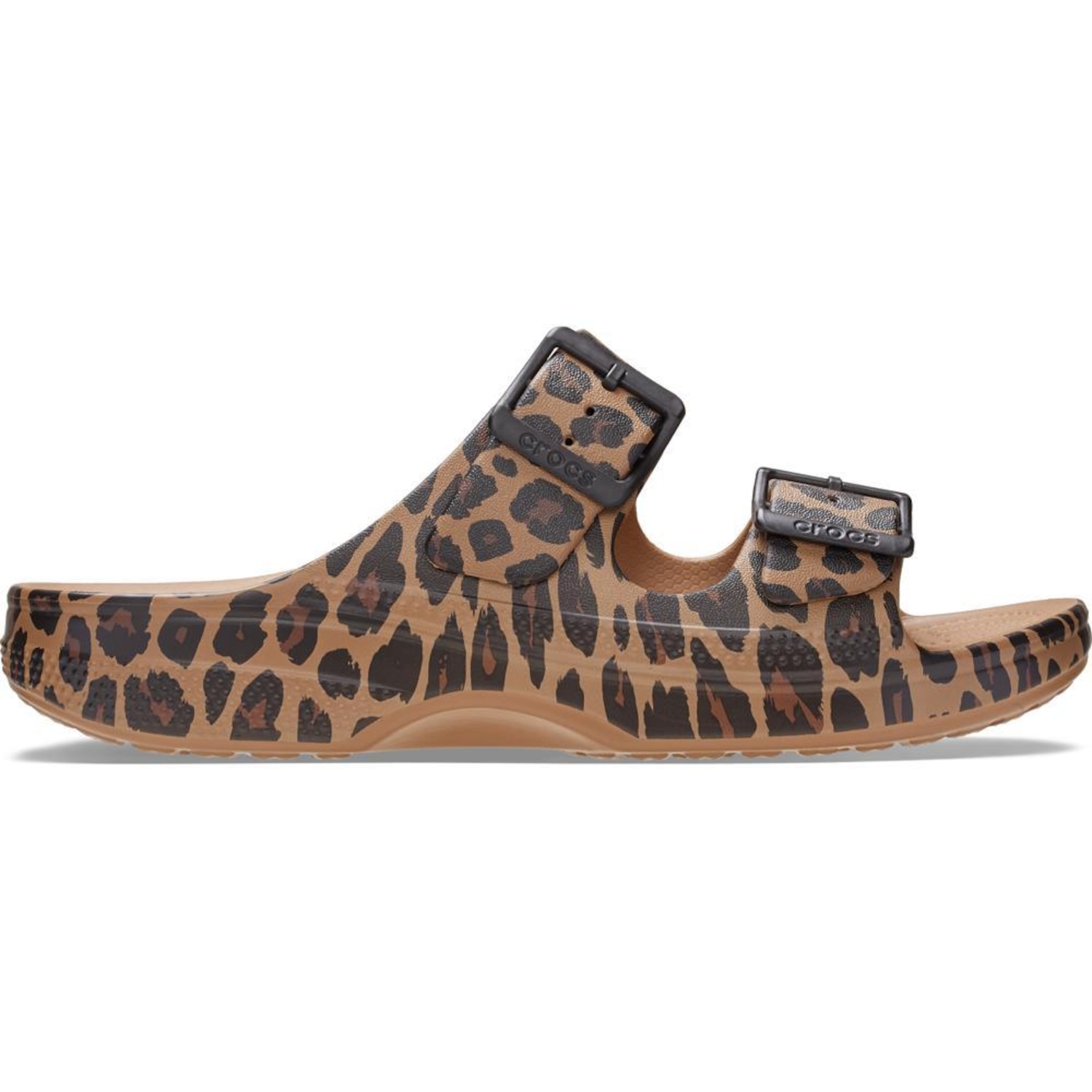 Sandália Crocs Saturday Animal Sandal W Sepia/Leopard - Unissex - Foto 1