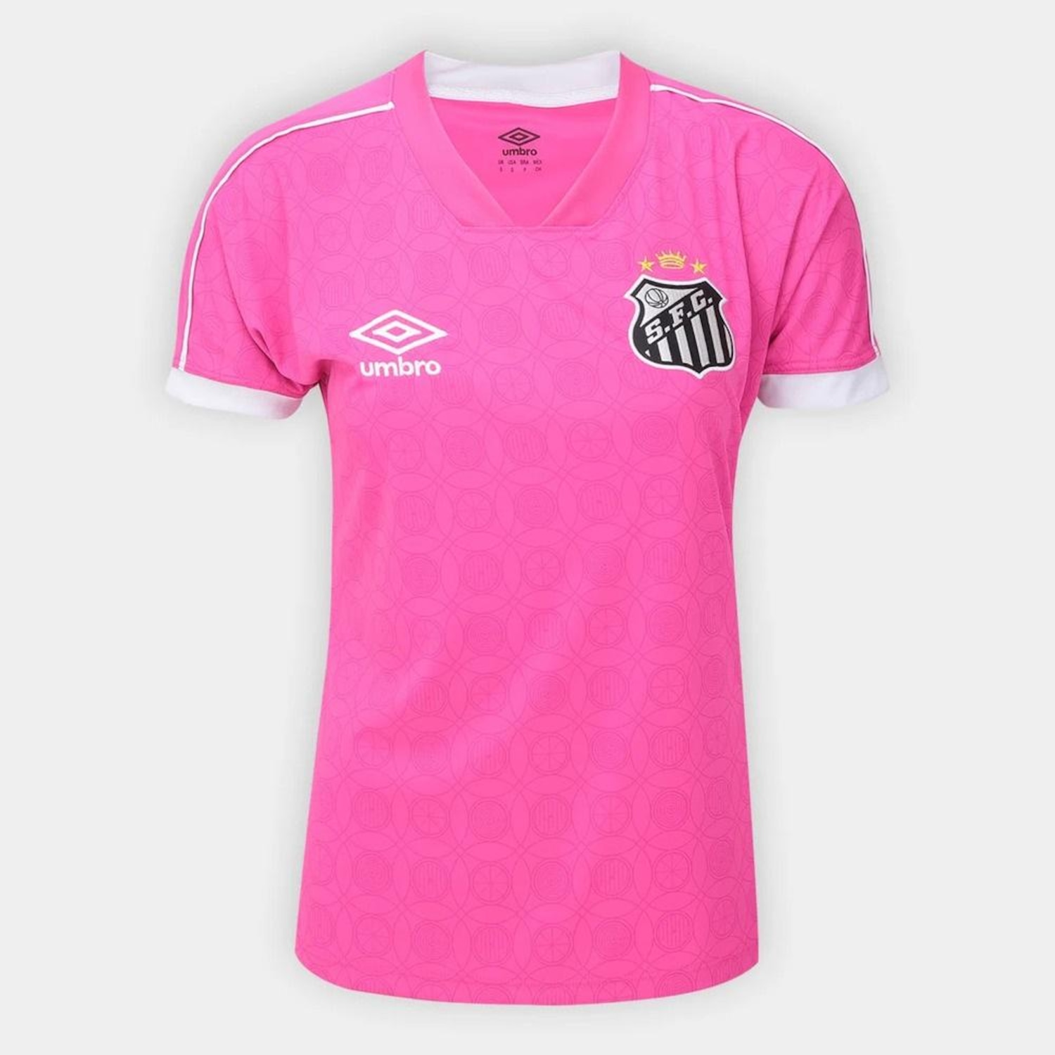 Camisa do Santos Outubro Rosa 2023/24 s/nº Umbro Feminina - Foto 1