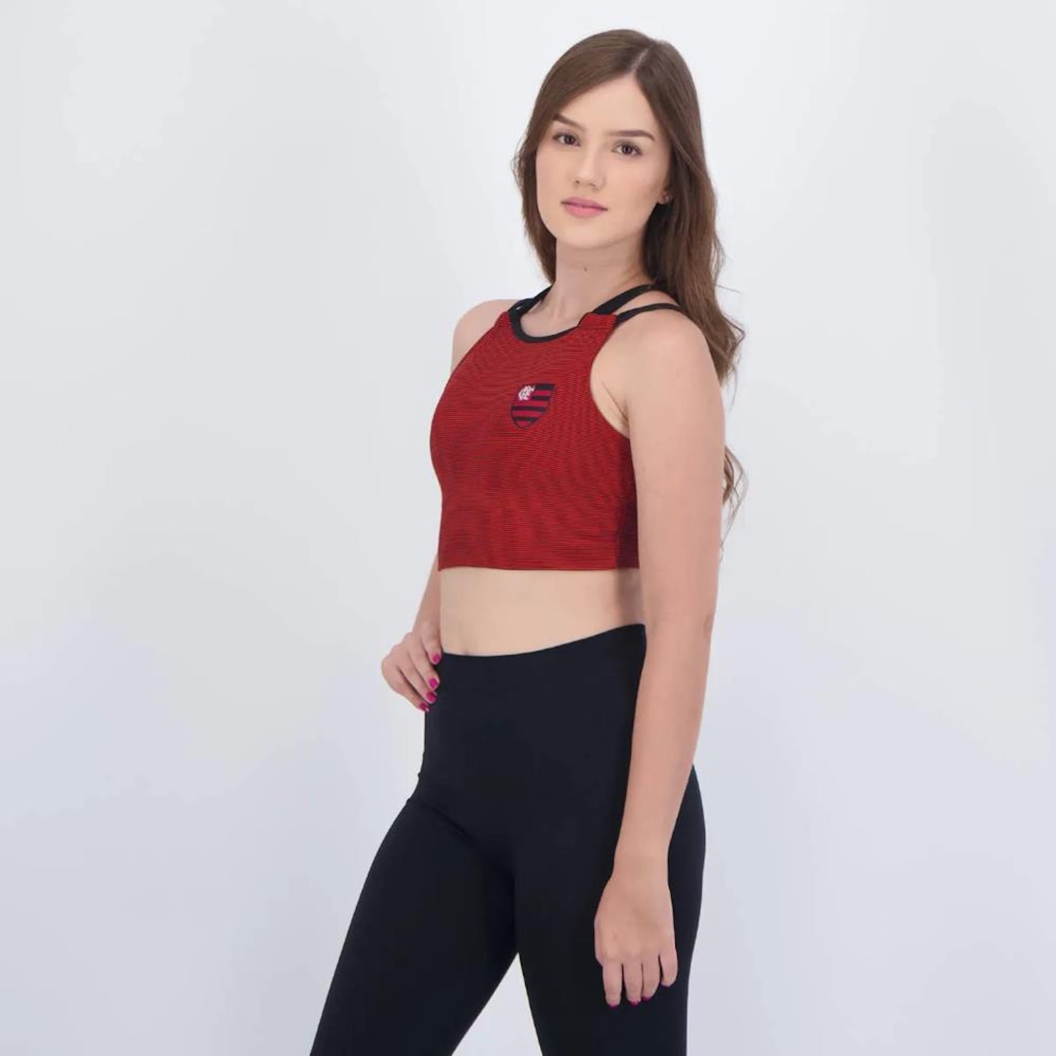 Blusa Cropped do Flamengo Braziline Why Feminina - Foto 3