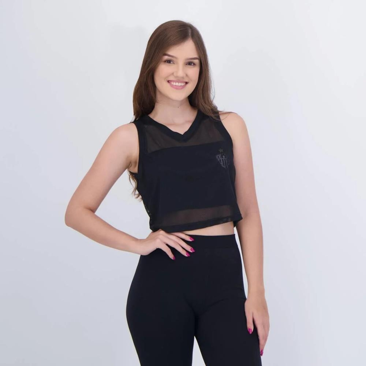 Blusa Cropped do Atlético Mineiro Braziline Ridin Feminina - Foto 2