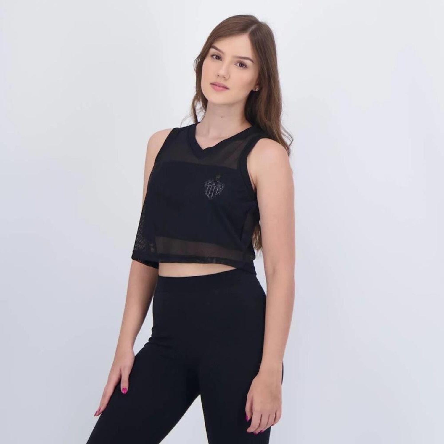 Blusa Cropped do Atlético Mineiro Braziline Ridin Feminina - Foto 3