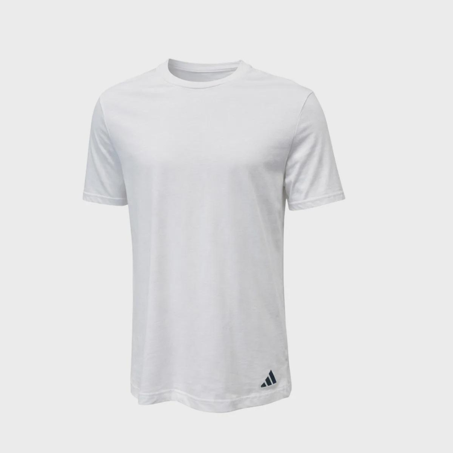 Camiseta Slim Manga Curta Básica Masculina Adidas Branca - Foto 1