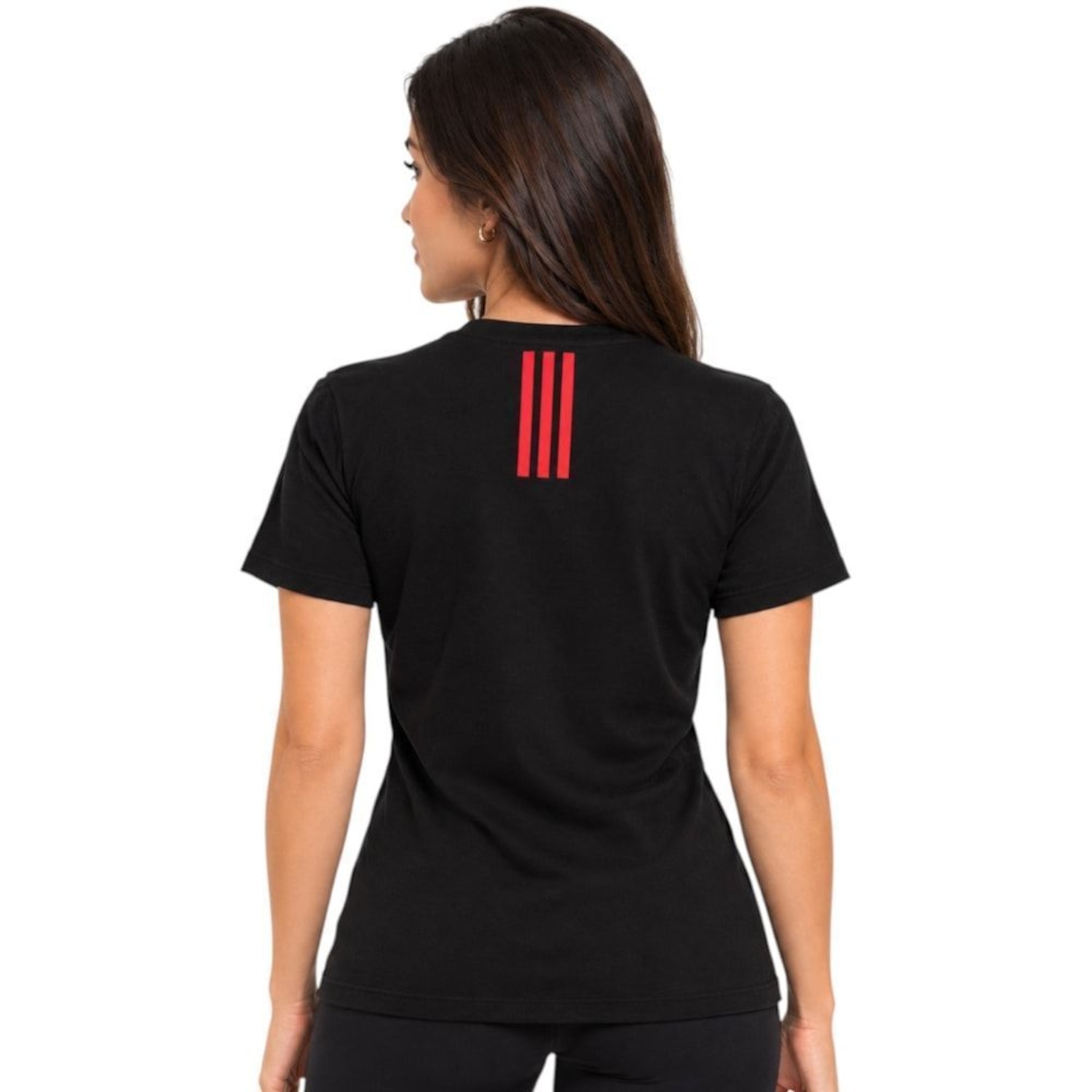 Camisa adidas Flamengo Train Essentials 3 Stripes Feminina - Foto 2