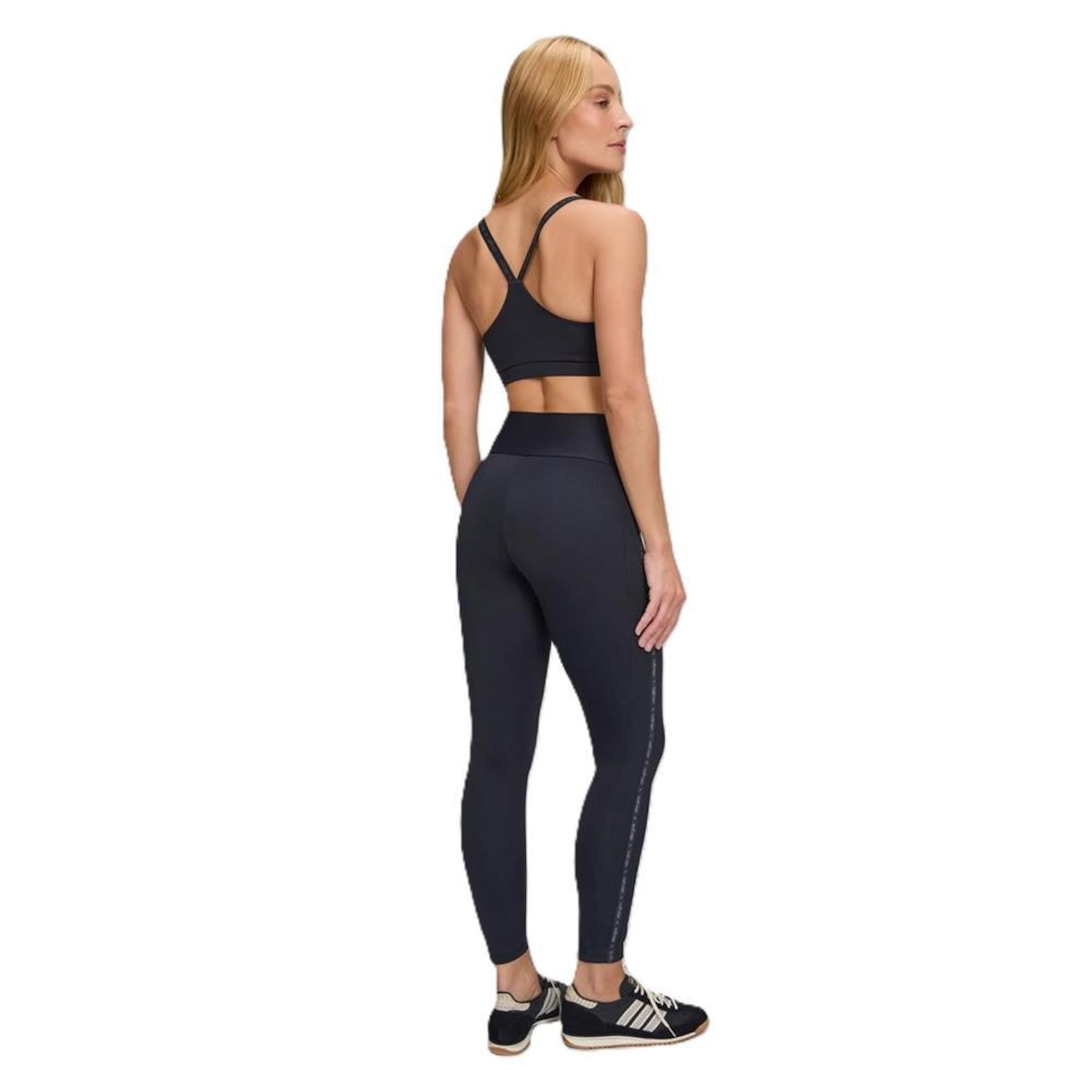 Calça Feminina Legging Alto Giro Preto Logo - Foto 2