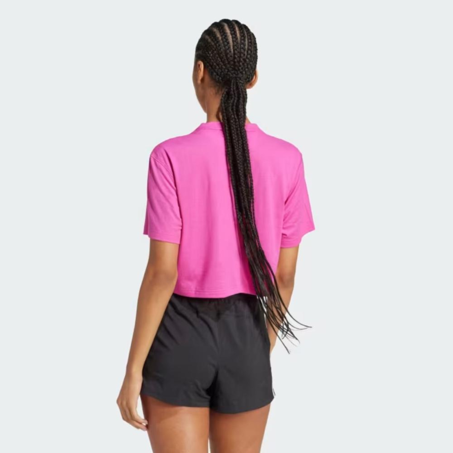 Cropped Manga Curta adidas Feminino - Foto 3