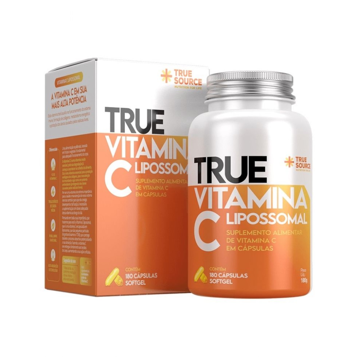 True Vitamina C Lipossomal (180 caps) - Foto 1