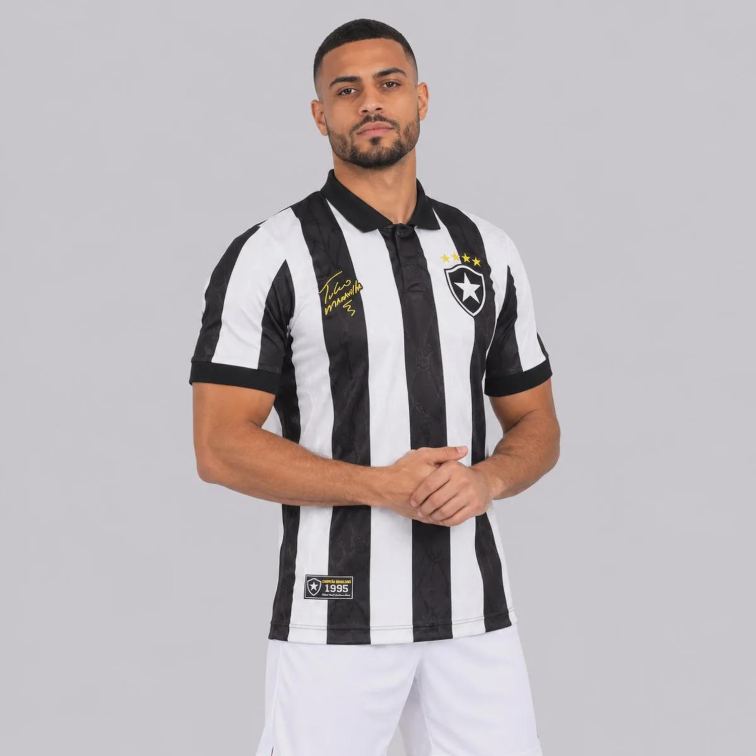 Camisa do Botafogo Retrô 1995 TM7 Listrada Masculina - Foto 2