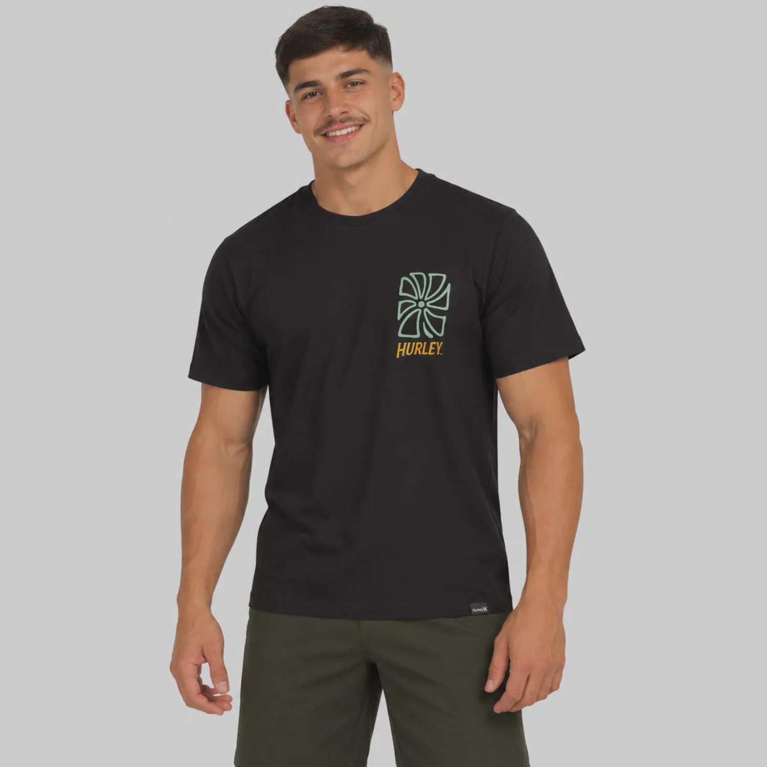 Camiseta Hurley Fish &amp; Enjoy Masculina - Foto 1