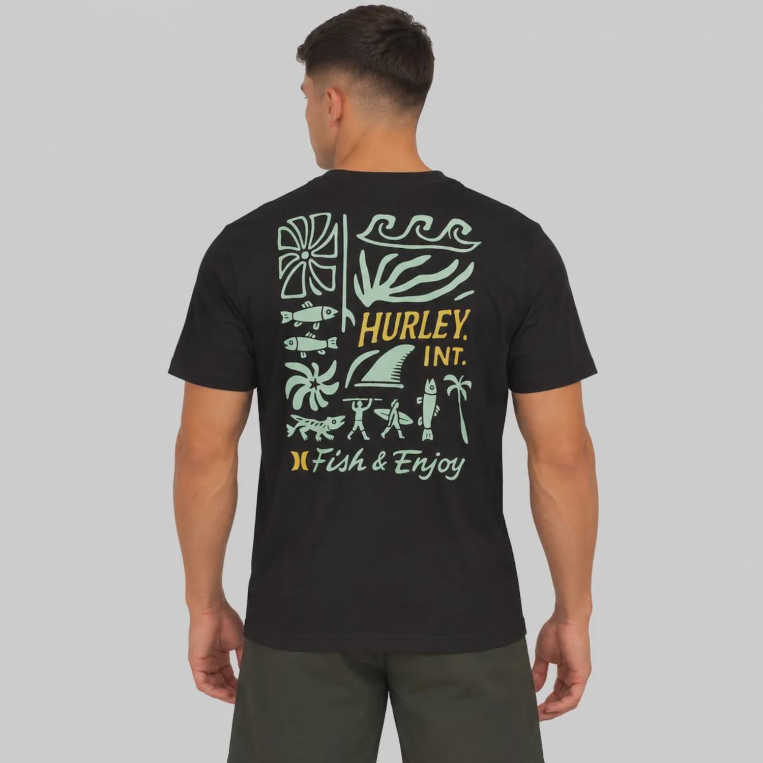 Camiseta Hurley Fish &amp; Enjoy Masculina - Foto 4