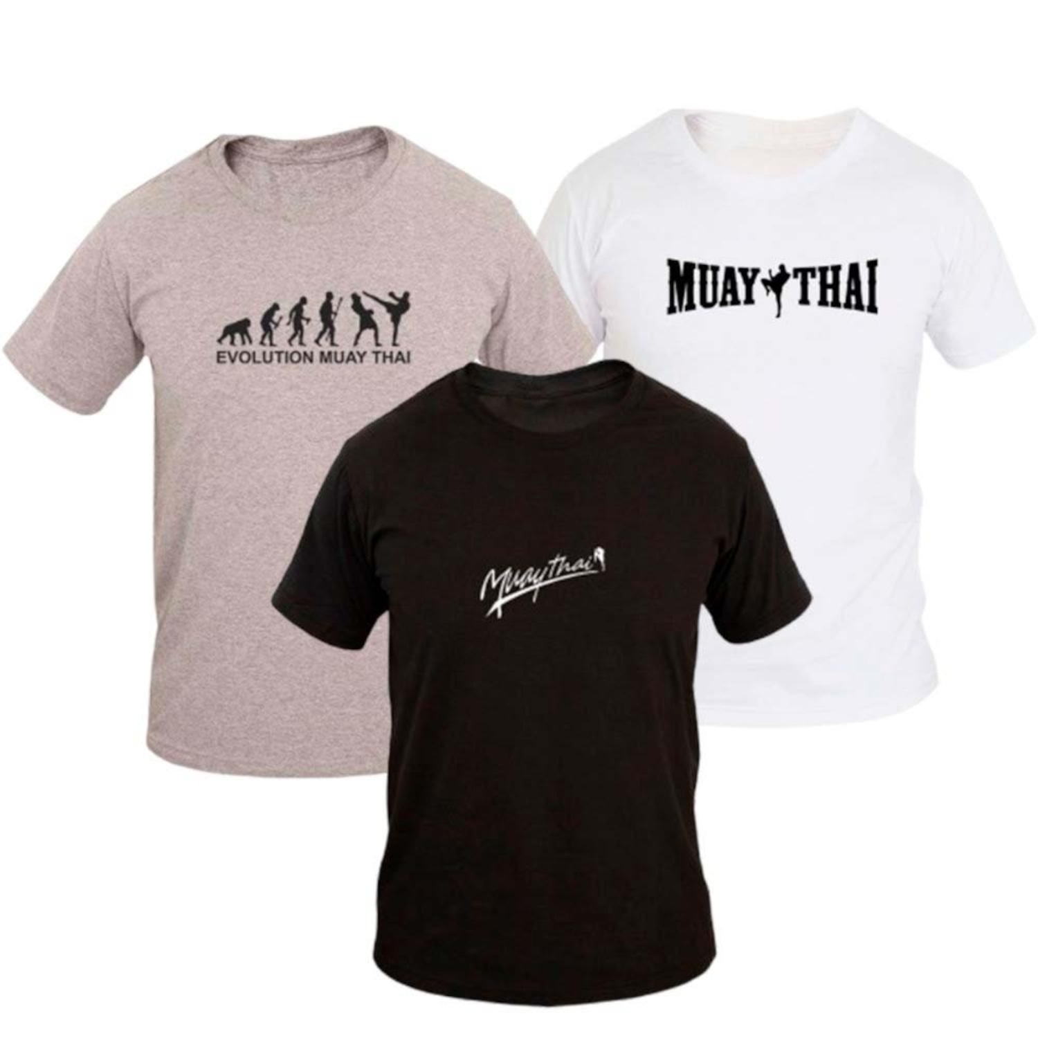 KIT 3 Camiseta Ragor Slim Algodão Luta Muay Thai Treino Masculina - Foto 1