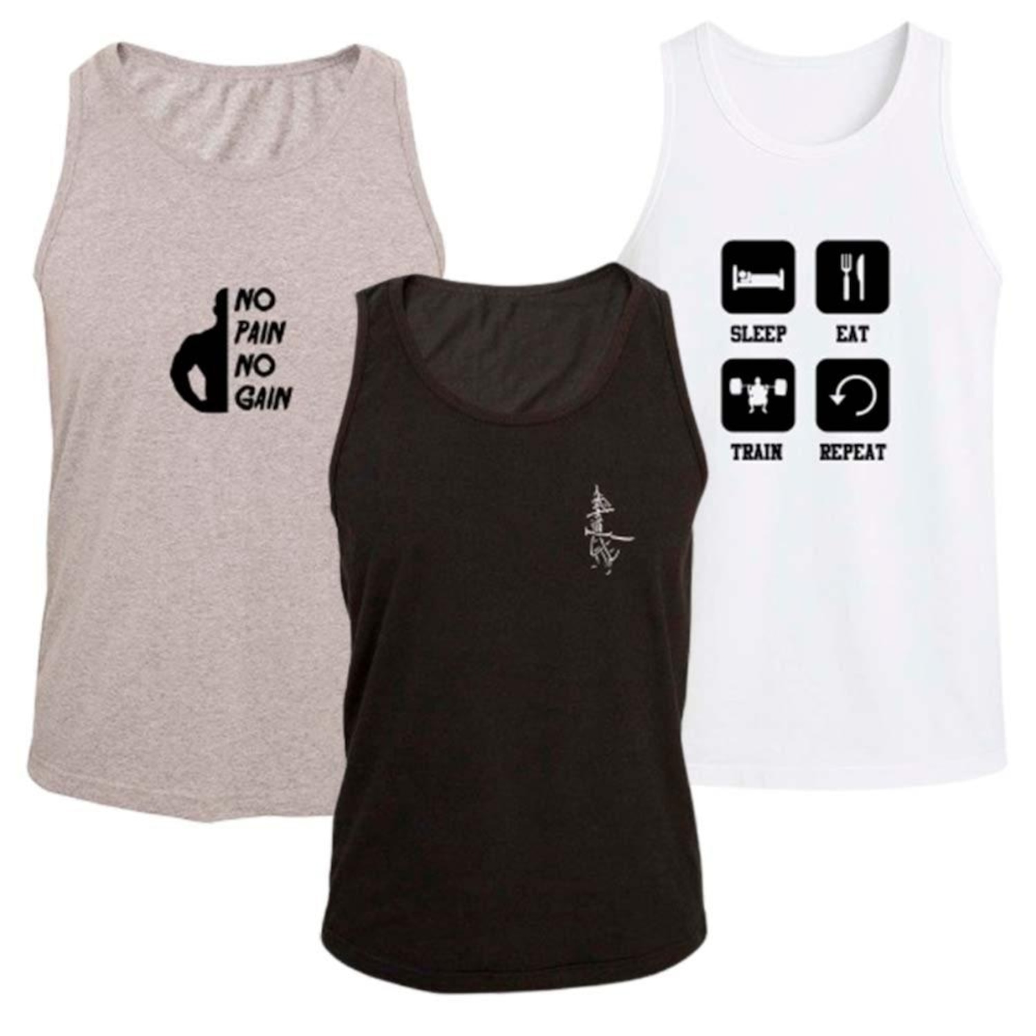 KIT 3 Regata Ragor Algodão Treino Academia Casual Musculação Masculino - Foto 1