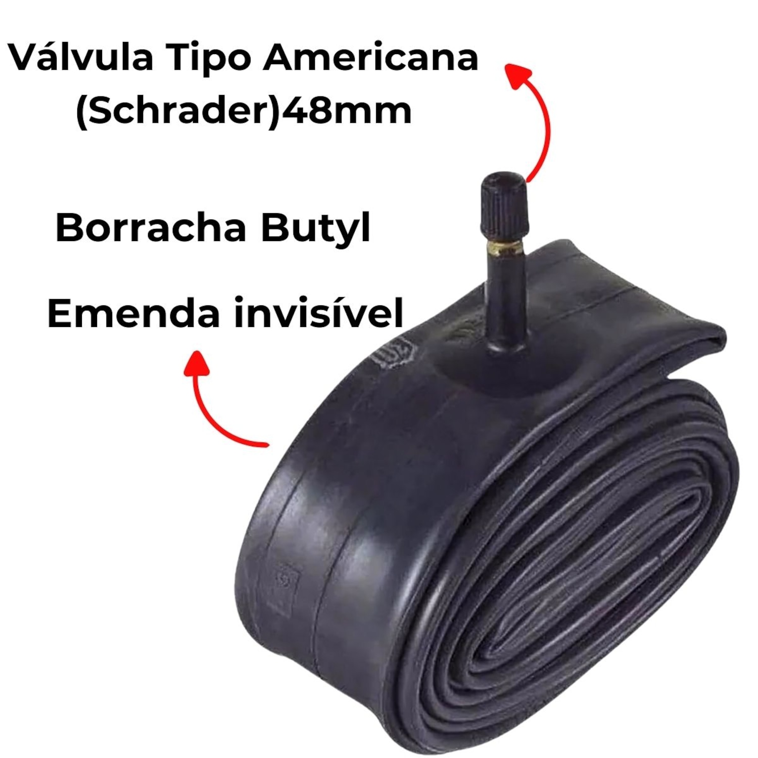 Camara De Ar Bicicleta 29x1.9/2.3 48mm Rubber Bico Americano kenda - Foto 4