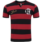 Camiseta do Flamengo Zico nº 10 Braziline - Masculina Vermelho/Preto