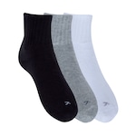 Kit 3 Pares de Meias Atoalhadas Cano Médio Tamanho 34 - 38 Casual Oxer Adulto PRETO/CINZA/BRANCO