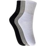 Kit 3 Pares de Meias Atoalhadas Cano Médio Tamanho 39-44 Casual Oxer Adulto PRETO/CINZA/BRANCO