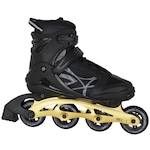 Patins Oxer Byte - In Line - Fitness - ABEC 7 - Adulto PRETO/OURO