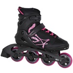 Patins Oxer Byte - In Line - Fitness - ABEC 7 - Adulto PRETO/ROSA