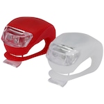 Kit Farol de Bike em Silicone Atrio Dianteiro e Traseiro BI050 BRANCO/VERMELHO