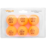 Kit de Bolas de Tênis de Mesa/Ping-Pong Vollo com 6 Unidades LARANJA