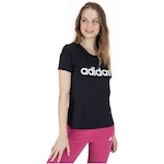 Camiseta adidas Essentials Linear Slim - Feminina PRETO/BRANCO