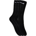 Kit de Meias Cano Alto Nike Everyday Cushioned Crew com 3 Pares - Adulto PRETO